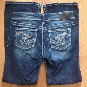 SILVER SUKI DENIM Jeans DIAMONDS/BLING Pockets s29